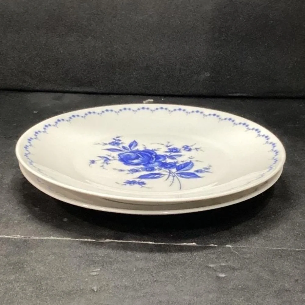 Alboth & Kaiser Bavaria Salad Plates,‎ Set of 2, Vintage Blue Floral Tableware